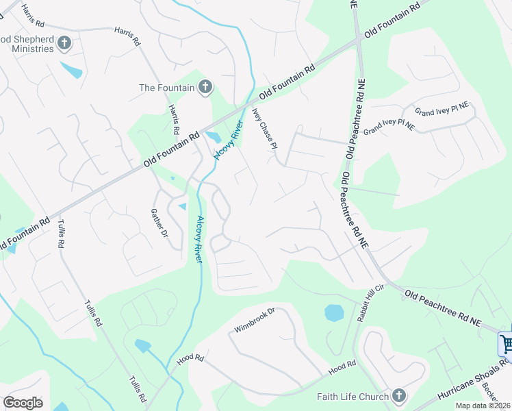 map of restaurants, bars, coffee shops, grocery stores, and more near 1005 Brighton Cove Trail in Lawrenceville