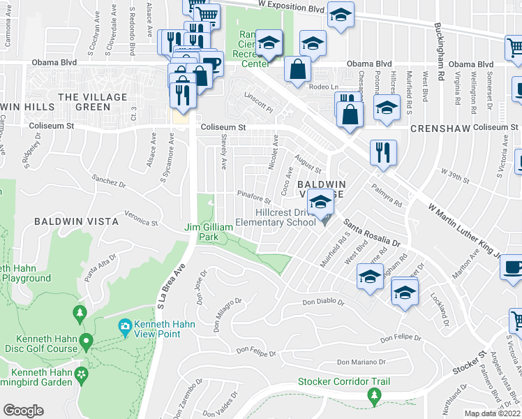 map of restaurants, bars, coffee shops, grocery stores, and more near 4017 Nicolet Avenue in Los Angeles