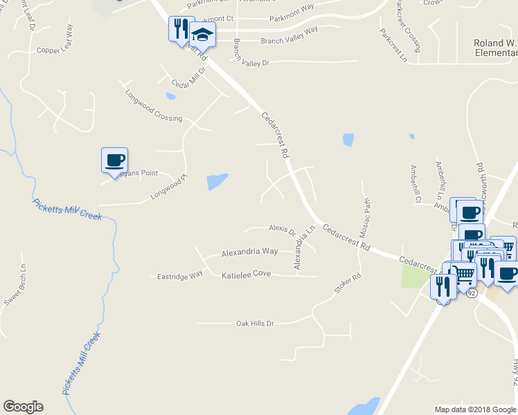 map of restaurants, bars, coffee shops, grocery stores, and more near 158 Meadows Drive in Dallas