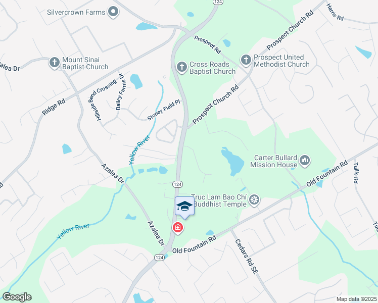 map of restaurants, bars, coffee shops, grocery stores, and more near 1373 West Prospect Drive Northeast in Lawrenceville