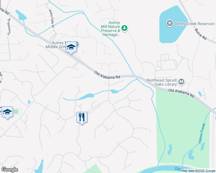 map of restaurants, bars, coffee shops, grocery stores, and more near 9510 Old Southwick Pass in Alpharetta