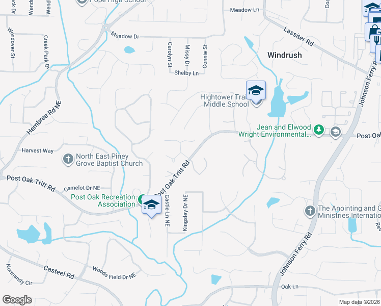 map of restaurants, bars, coffee shops, grocery stores, and more near 3689 Bellegrove Ridge in Marietta