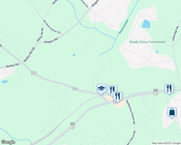 map of restaurants, bars, coffee shops, grocery stores, and more near 102 Pine Tree Lane in Auburn