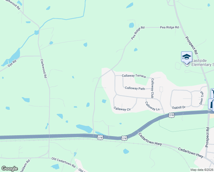 map of restaurants, bars, coffee shops, grocery stores, and more near 228 Pea Ridge Road in Rockmart