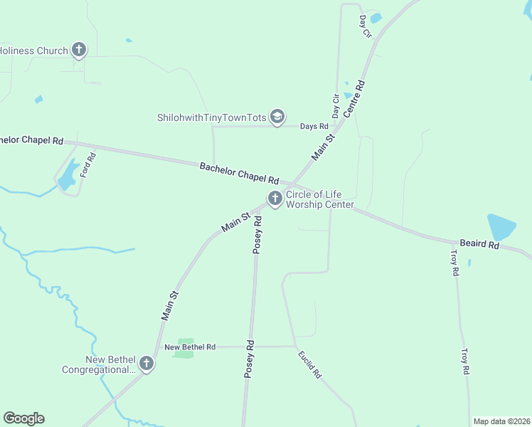 map of restaurants, bars, coffee shops, grocery stores, and more near 7015 Main Street in Gadsden