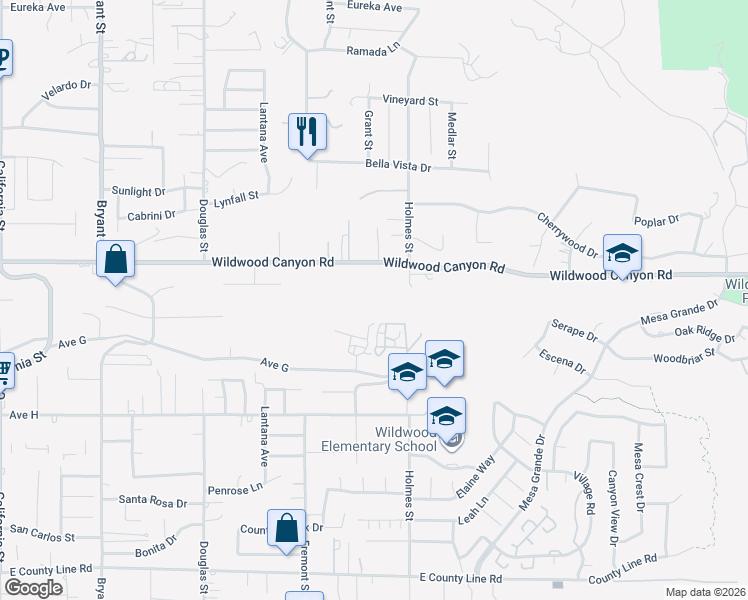map of restaurants, bars, coffee shops, grocery stores, and more near in Yucaipa