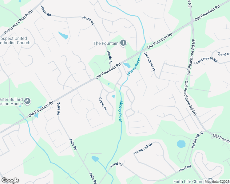 map of restaurants, bars, coffee shops, grocery stores, and more near 1029 Harvest Brook Drive Northeast in Lawrenceville