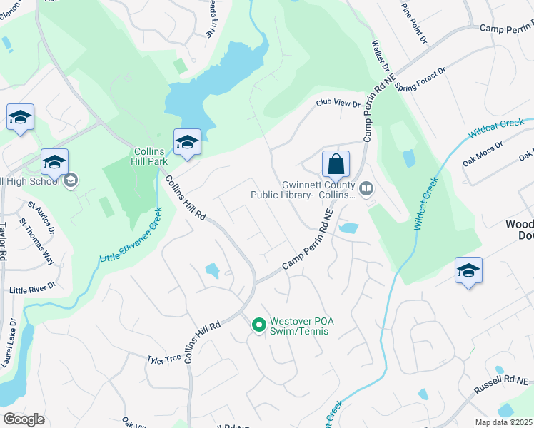 map of restaurants, bars, coffee shops, grocery stores, and more near 2040 Parliament Drive in Lawrenceville