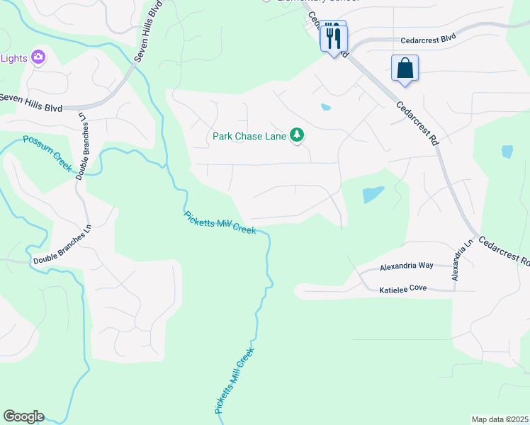 map of restaurants, bars, coffee shops, grocery stores, and more near 677 Longwood Place in Dallas