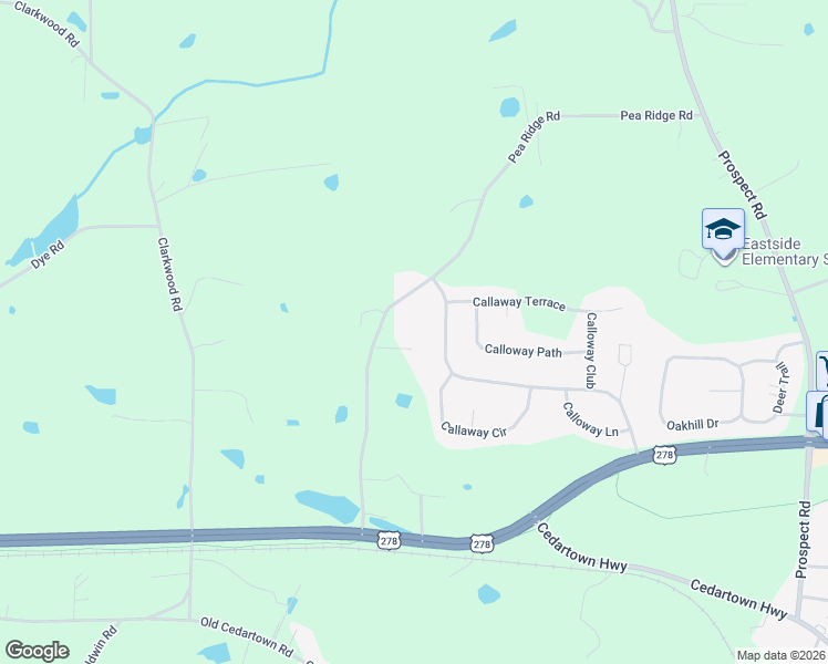 map of restaurants, bars, coffee shops, grocery stores, and more near 228 Pea Ridge Road in Rockmart