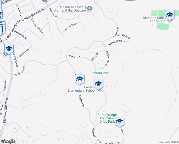 map of restaurants, bars, coffee shops, grocery stores, and more near 760 Newbury Way in Diamond Bar