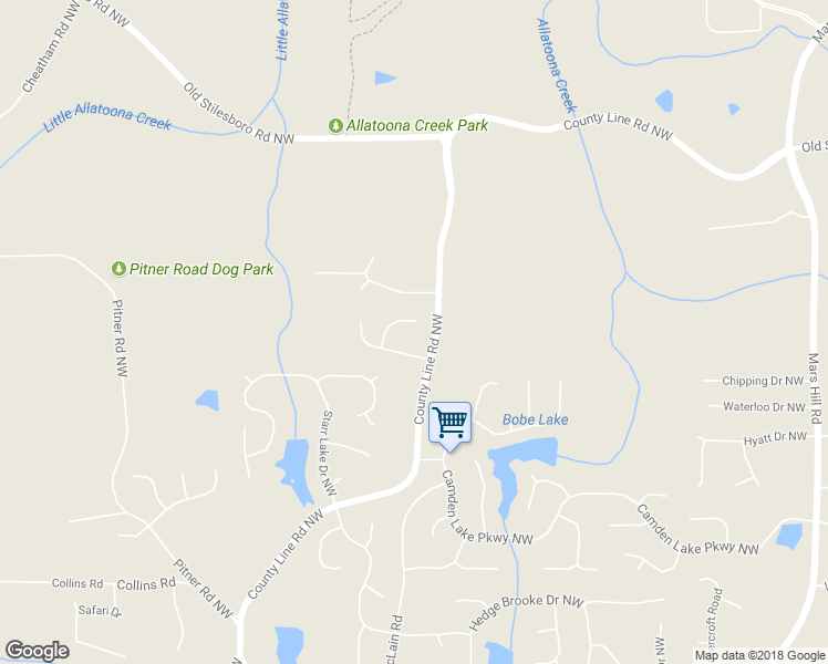 map of restaurants, bars, coffee shops, grocery stores, and more near 2512 Woolwich Court Northwest in Acworth