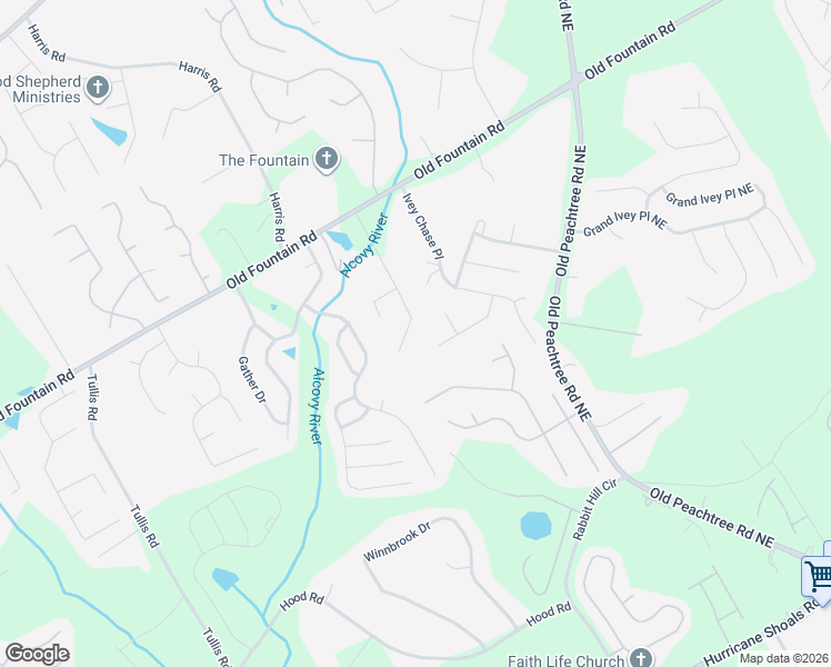 map of restaurants, bars, coffee shops, grocery stores, and more near 1035 Brighton Cove Trail in Lawrenceville