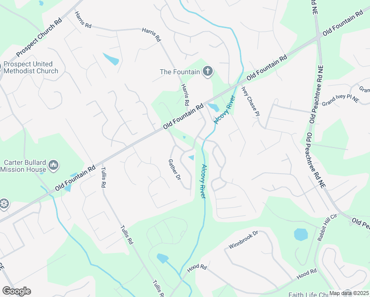 map of restaurants, bars, coffee shops, grocery stores, and more near 958 Harvest Brook Drive Northeast in Lawrenceville