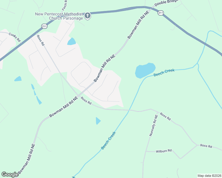 map of restaurants, bars, coffee shops, grocery stores, and more near 208 Ballast Trail in Winder