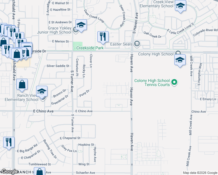 map of restaurants, bars, coffee shops, grocery stores, and more near in Ontario