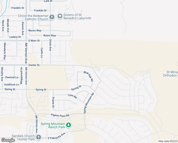 map of restaurants, bars, coffee shops, grocery stores, and more near 7404 Blue Oak Road in Riverside