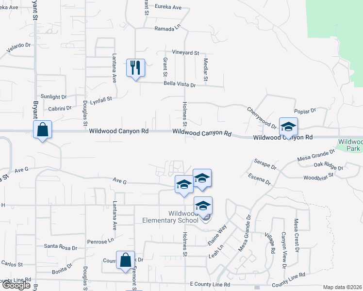 map of restaurants, bars, coffee shops, grocery stores, and more near in Yucaipa