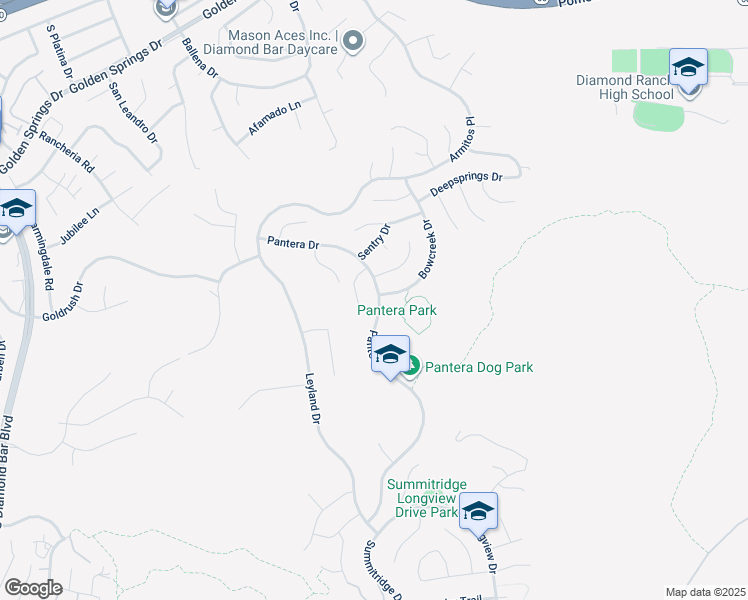 map of restaurants, bars, coffee shops, grocery stores, and more near 715 Pantera Drive in Diamond Bar