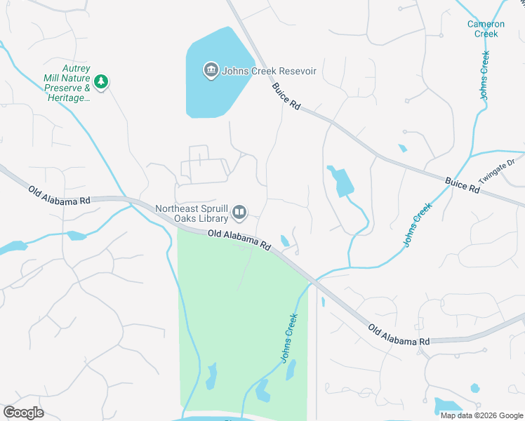 map of restaurants, bars, coffee shops, grocery stores, and more near 9560 Spruill Road in Alpharetta