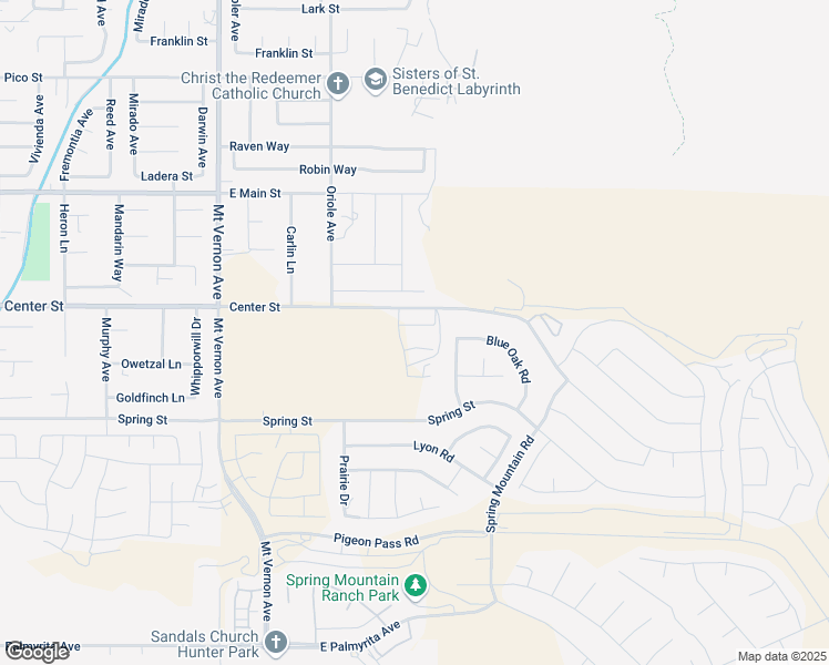 map of restaurants, bars, coffee shops, grocery stores, and more near 2429 Ellendale Drive in Riverside