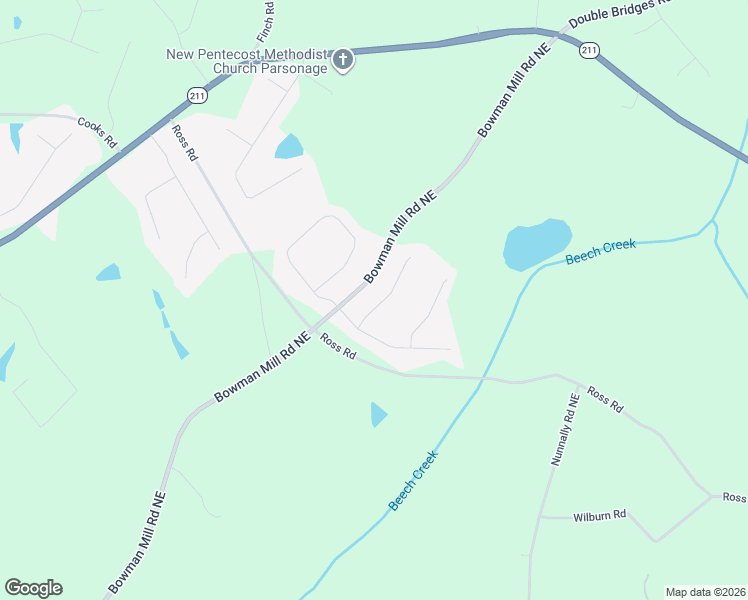 map of restaurants, bars, coffee shops, grocery stores, and more near 106 Bower Court in Winder