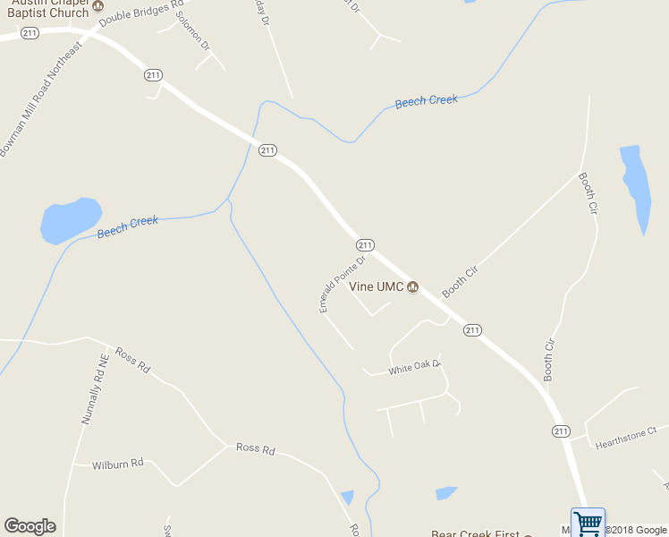 map of restaurants, bars, coffee shops, grocery stores, and more near 2009 Emerald Pointe Drive in Winder