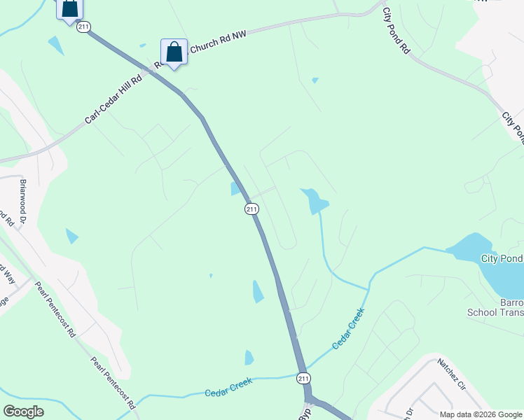 map of restaurants, bars, coffee shops, grocery stores, and more near 627 Highway 211 in Winder