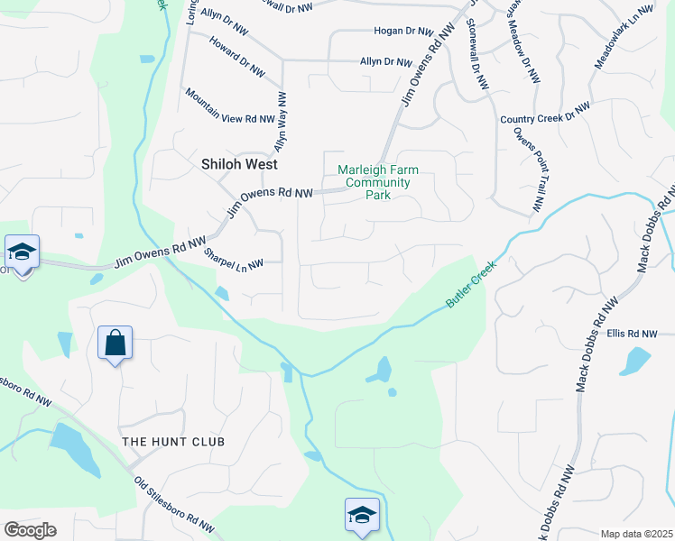 map of restaurants, bars, coffee shops, grocery stores, and more near 3456 Owens Landing Drive in Kennesaw
