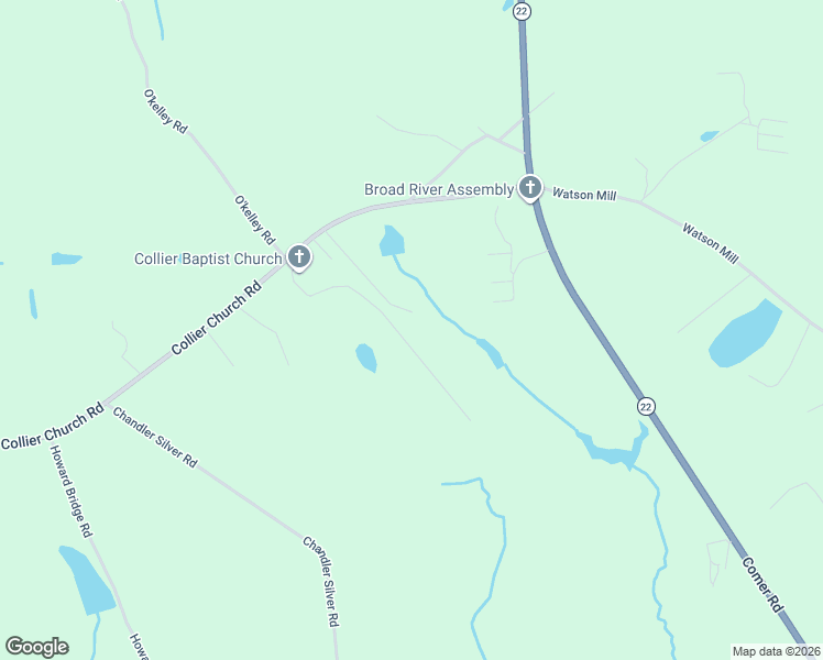 map of restaurants, bars, coffee shops, grocery stores, and more near 39 Dove Power Road in Comer