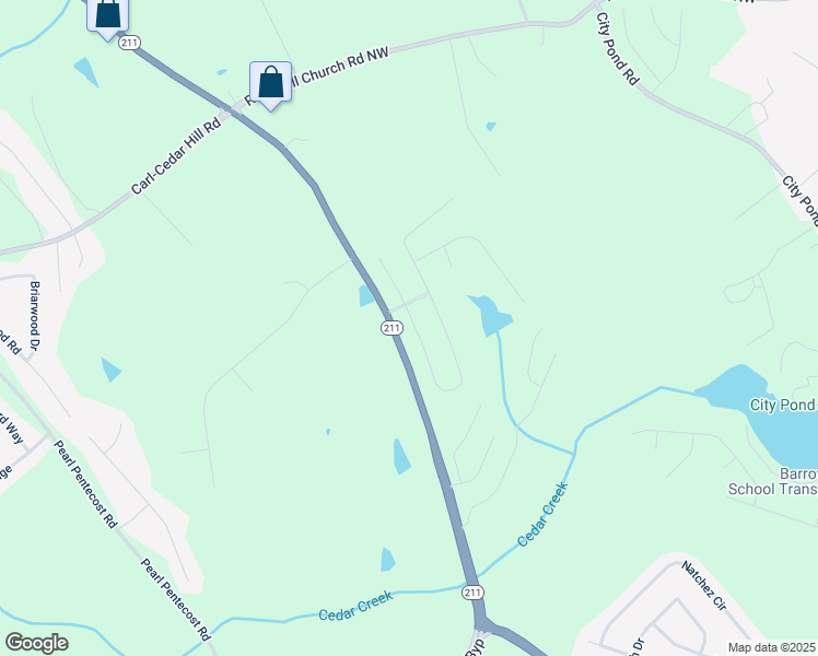 map of restaurants, bars, coffee shops, grocery stores, and more near 55 Knightsbridge Lane in Winder