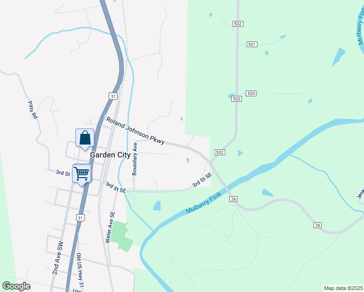 map of restaurants, bars, coffee shops, grocery stores, and more near 599 Roland Johnson Parkway in Hanceville