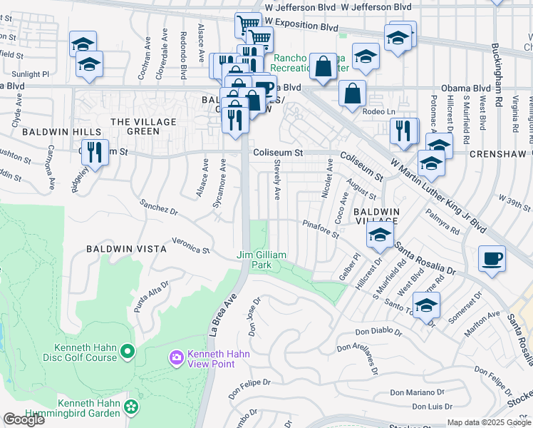 map of restaurants, bars, coffee shops, grocery stores, and more near 3940 Gibraltar Avenue in Los Angeles