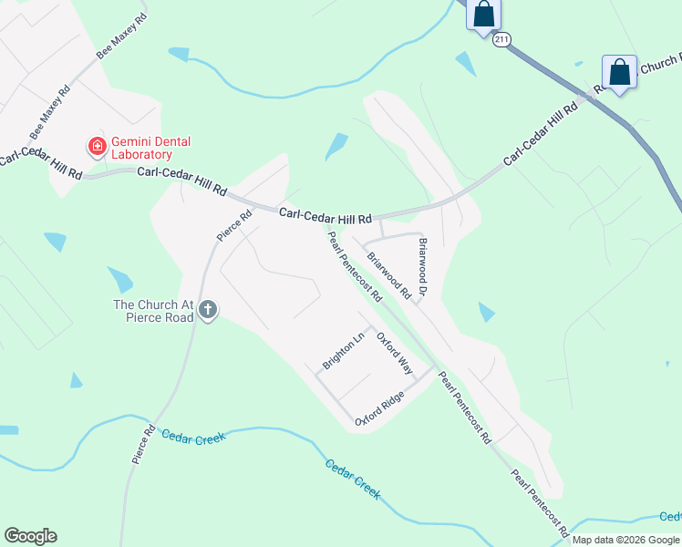 map of restaurants, bars, coffee shops, grocery stores, and more near 386 Pearl Pentecost Road in Winder