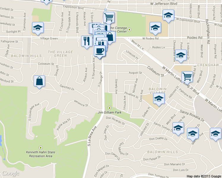 map of restaurants, bars, coffee shops, grocery stores, and more near 3940 Gibraltar Avenue in Los Angeles