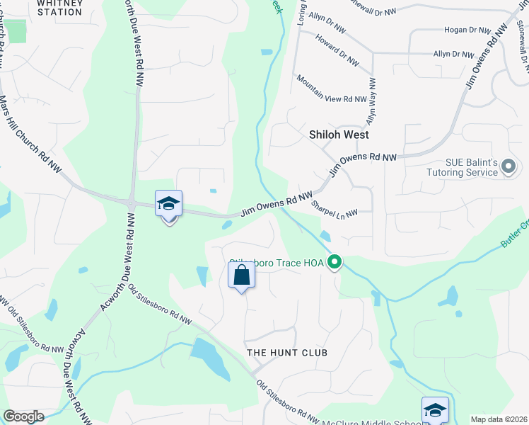 map of restaurants, bars, coffee shops, grocery stores, and more near 3889 Lorien Way Northwest in Kennesaw