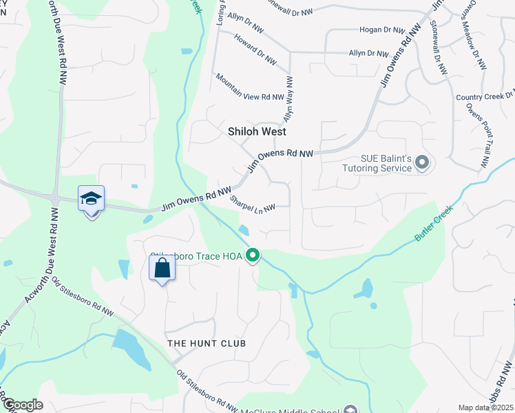 map of restaurants, bars, coffee shops, grocery stores, and more near 3910 Sharpel Ln NW in Kennesaw