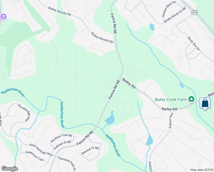 map of restaurants, bars, coffee shops, grocery stores, and more near 550 Heritage Woods Drive Northeast in Dacula