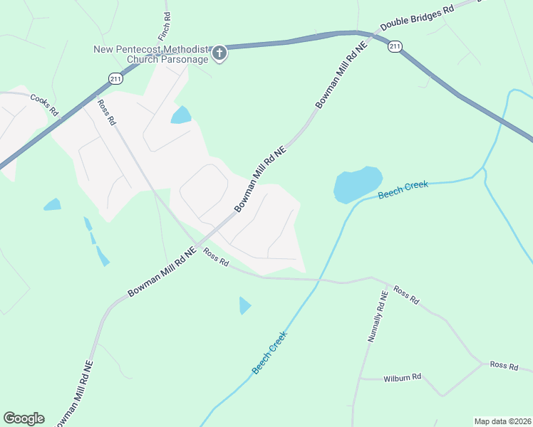 map of restaurants, bars, coffee shops, grocery stores, and more near 115 Bower Court in Winder