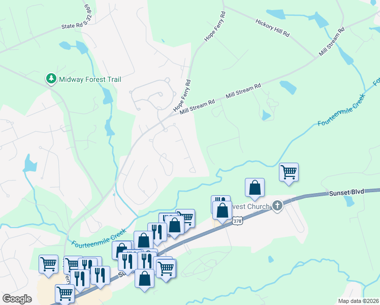 map of restaurants, bars, coffee shops, grocery stores, and more near 263 Pope's Lane in Lexington