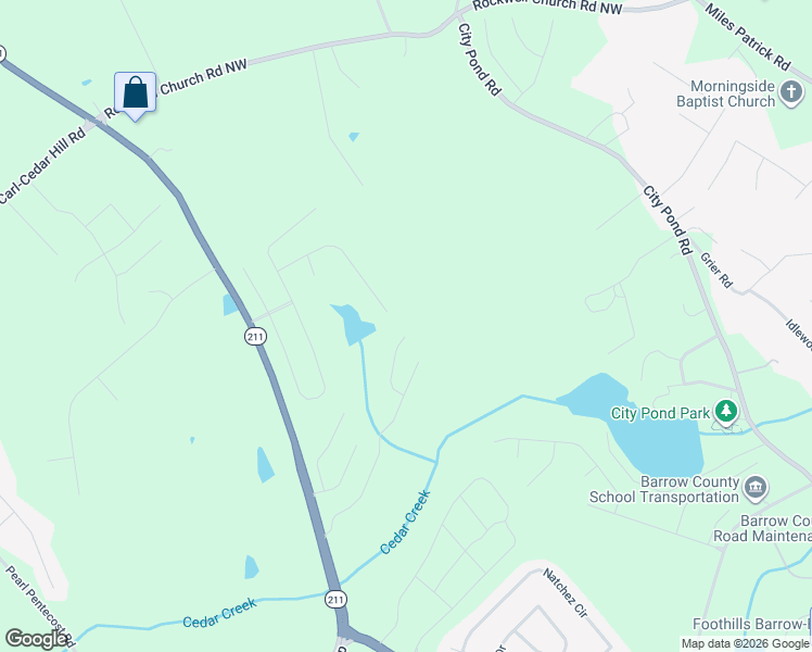 map of restaurants, bars, coffee shops, grocery stores, and more near 166 Peak Court in Winder