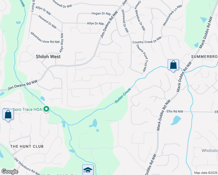 map of restaurants, bars, coffee shops, grocery stores, and more near 2507 Owens Landing Court Northwest in Kennesaw