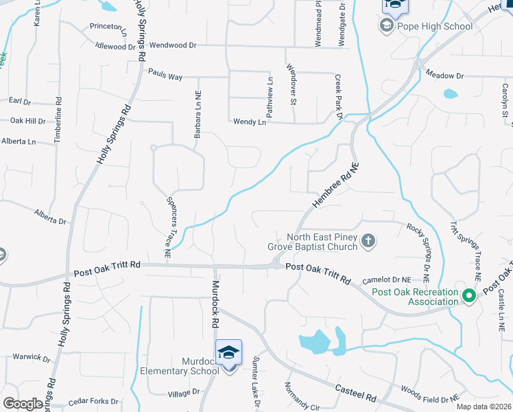 map of restaurants, bars, coffee shops, grocery stores, and more near 3101 Branford Court in Marietta