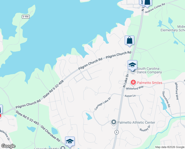 map of restaurants, bars, coffee shops, grocery stores, and more near 104 Settlers Bend Court in Lexington
