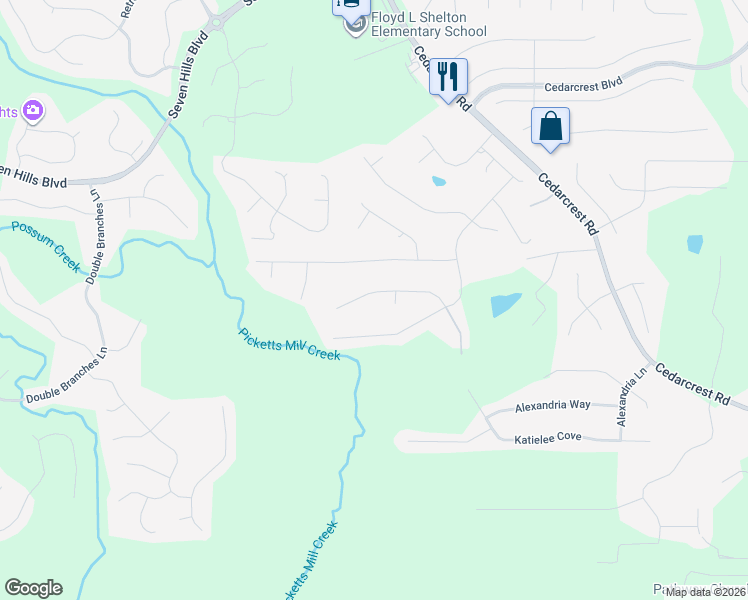 map of restaurants, bars, coffee shops, grocery stores, and more near 197 Ryans Point in Dallas