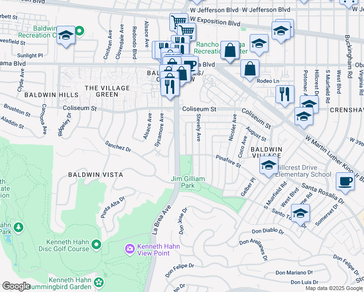 map of restaurants, bars, coffee shops, grocery stores, and more near 3937 Gibraltar Avenue in Los Angeles