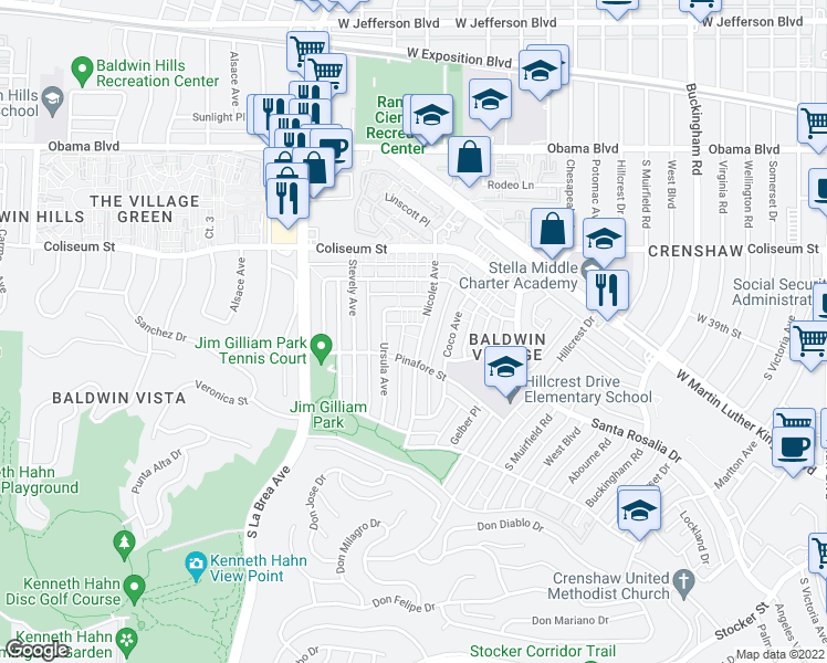 map of restaurants, bars, coffee shops, grocery stores, and more near 3927 Nicolet Avenue in Los Angeles