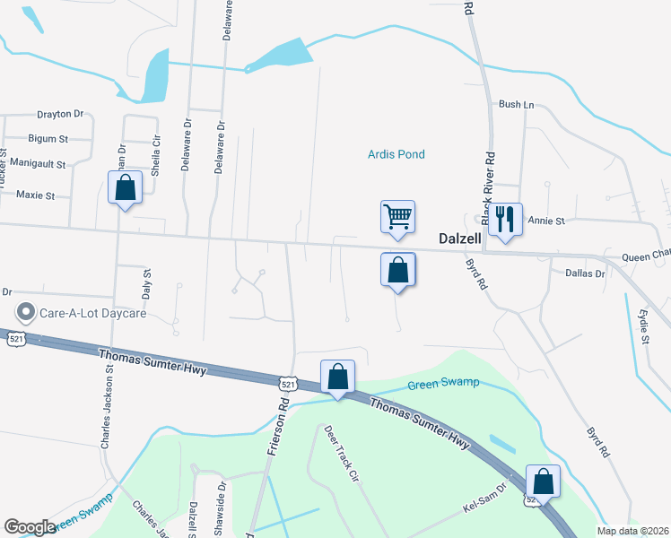 map of restaurants, bars, coffee shops, grocery stores, and more near 3290 Lombardi Court in Dalzell