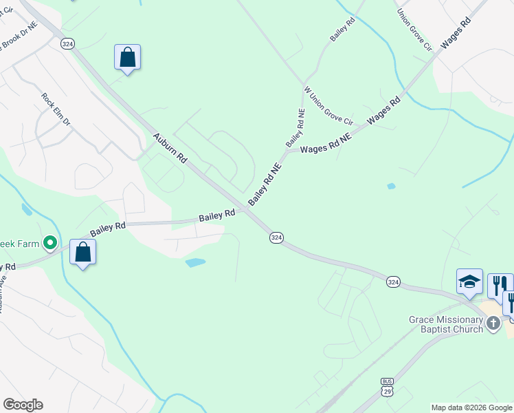 map of restaurants, bars, coffee shops, grocery stores, and more near 50 Auburn Road in Auburn