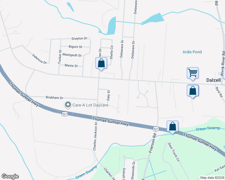 map of restaurants, bars, coffee shops, grocery stores, and more near 3255 Daly Street in Dalzell